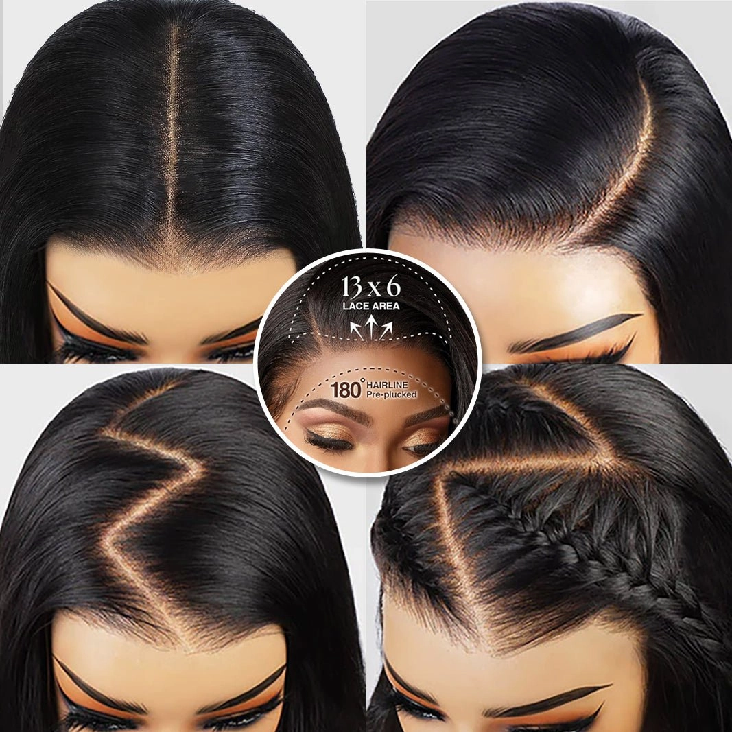 24 Hours Shipping $199=30inch Pre Bleached 13x6 Straight Lace Front Wigs Human Hair 180% Density HD Lace Glueless Wigs No Code Needed