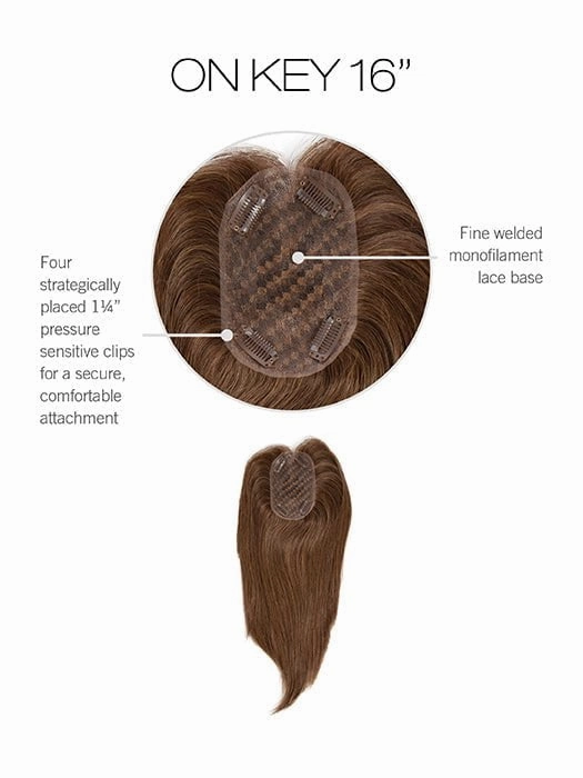 Accessories_Raquel Welch_Wigs 16" On Key | Human Hair Topper with Lace Front (Mono Top)