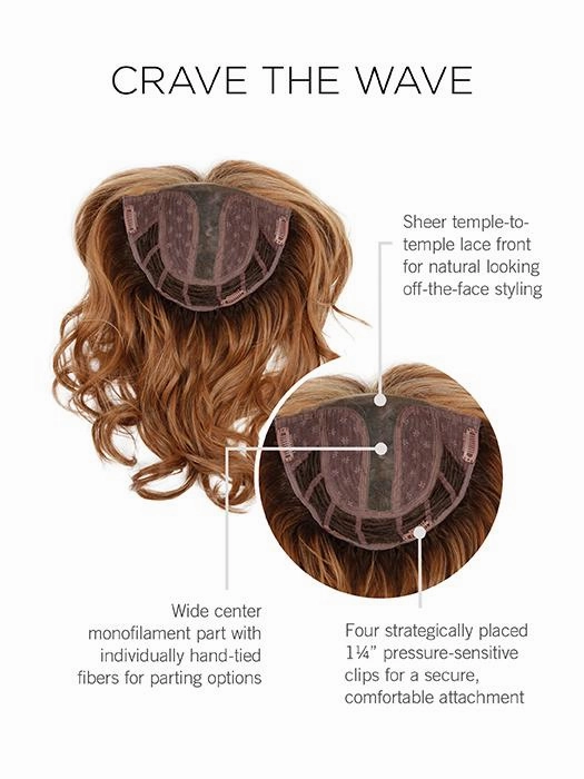 Accessories_Raquel Welch_Wigs Crave The Wave | Synthetic Lace Front Hair Topper (Mono Part)
