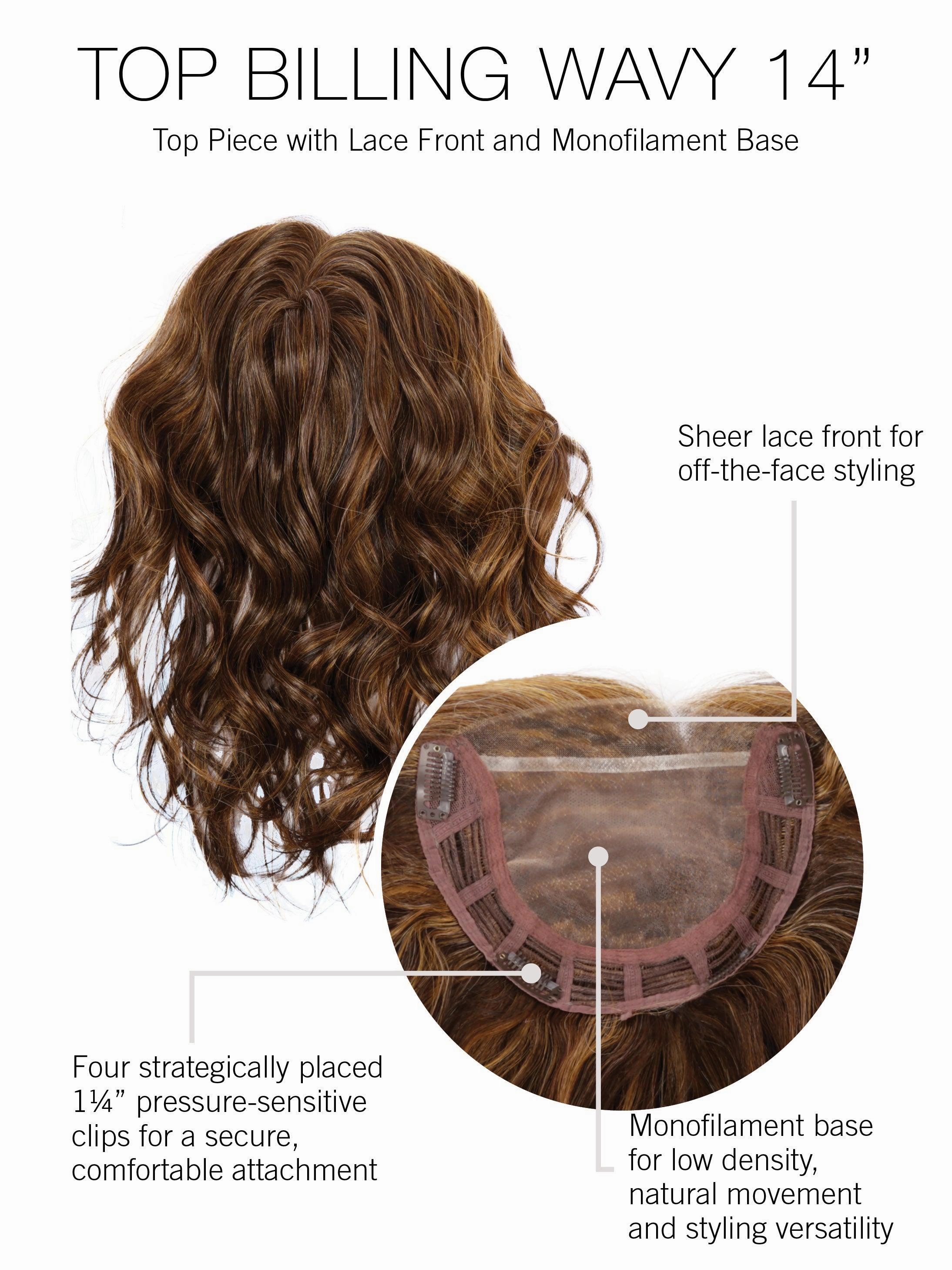 Accessories_Raquel Welch_Wigs Top Billing 14" With Wave Hairpiece by Raquel Welch | Heat Friendly Synthetic Mono Part Lace Front