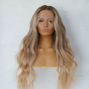 ARIA Mixed Blonde Ombre Human Hair Lace Front Wig ** READY TO SHIP **
