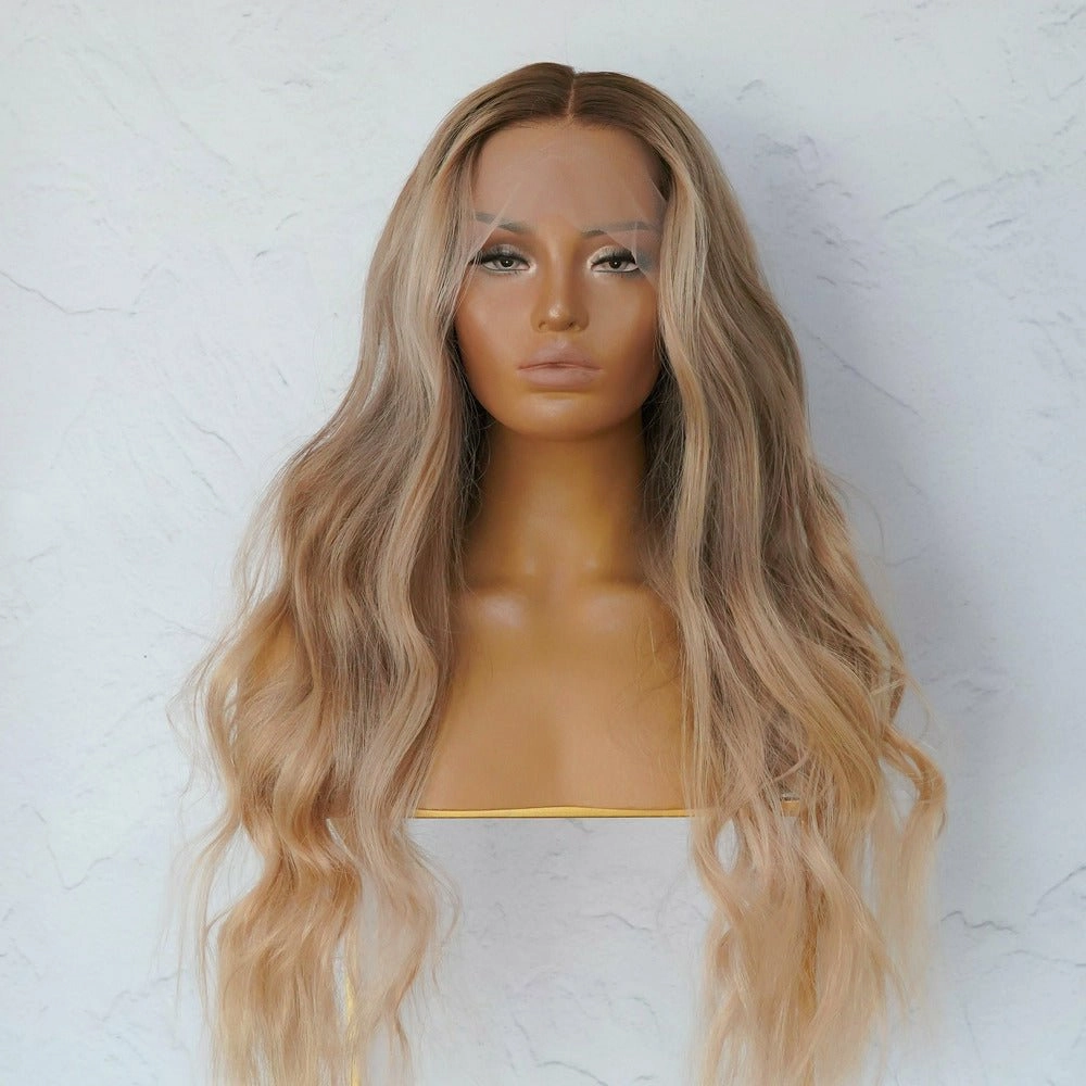 ARIA Mixed Blonde Ombre Human Hair Lace Front Wig ** READY TO SHIP **