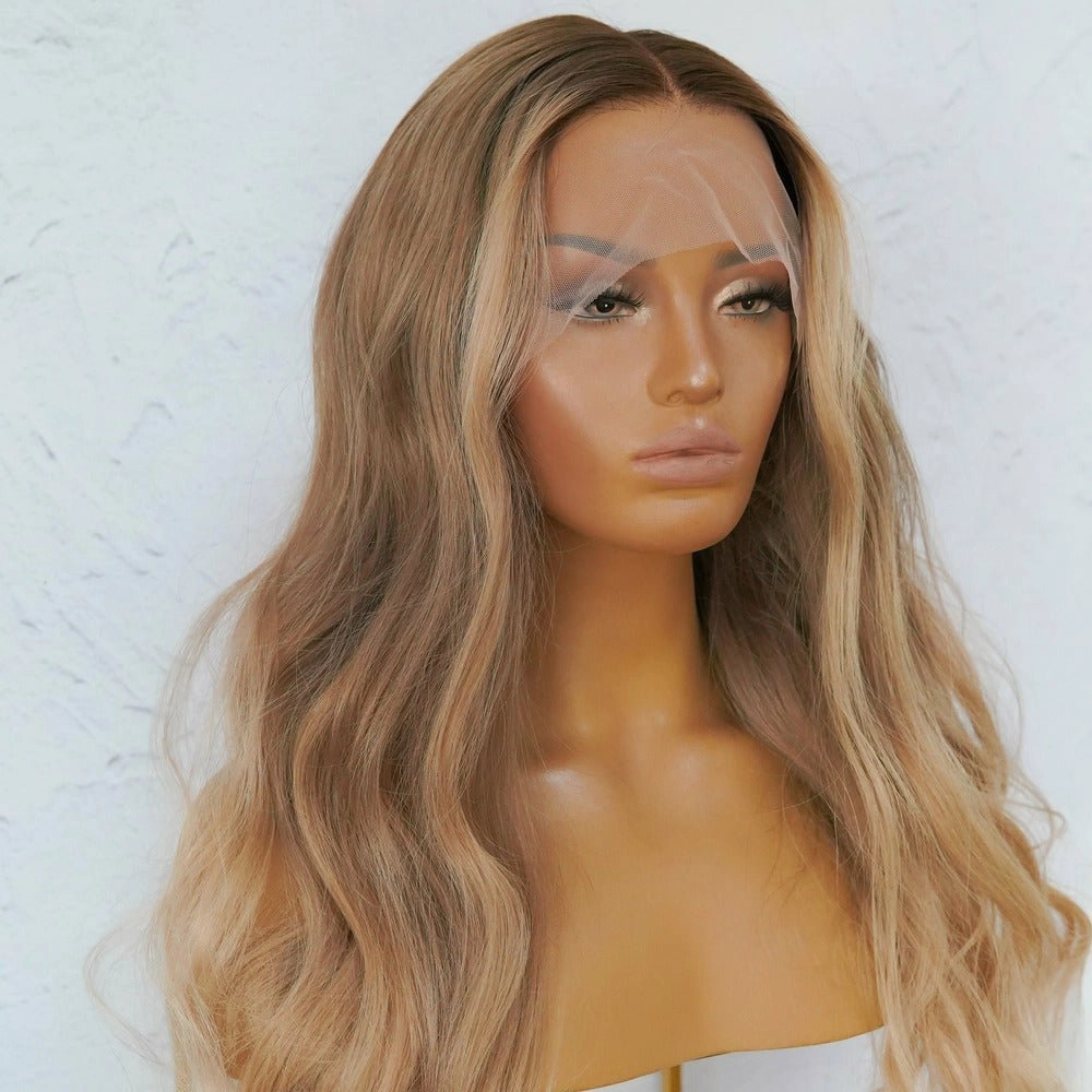 ARIA Mixed Blonde Ombre Human Hair Lace Front Wig ** READY TO SHIP **