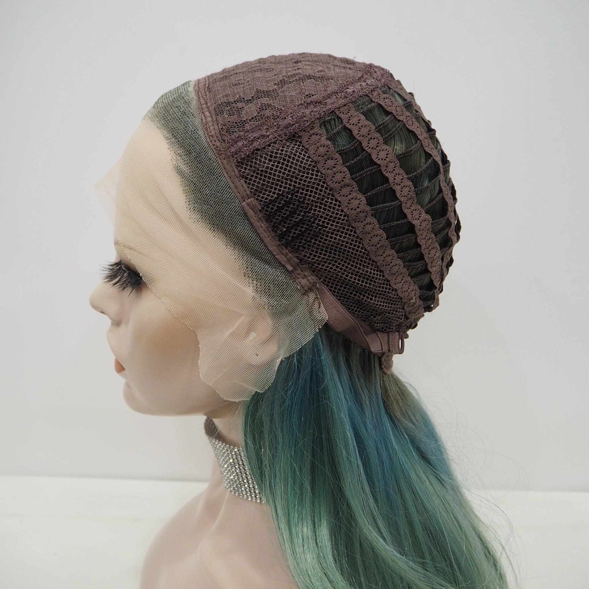 Autumn-Green Wavy Synthetic Lace Front Wig