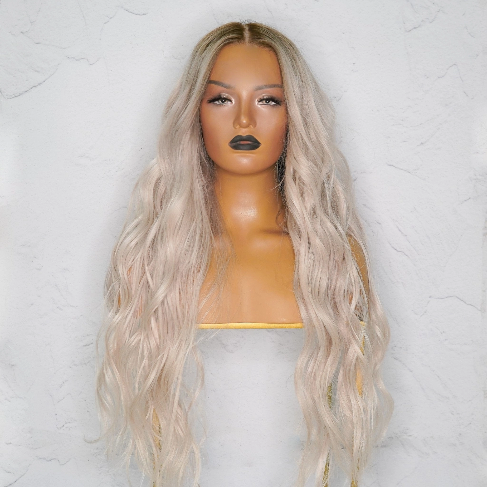 BELLE Ash Blonde Human Hair Lace Front Wig