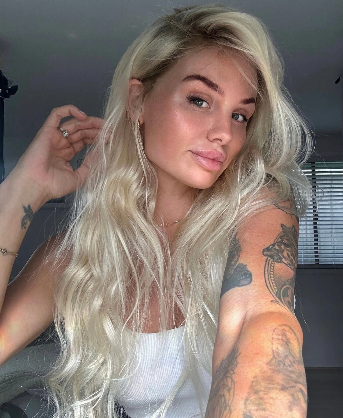 BELLE Ash Blonde Human Hair Lace Front Wig