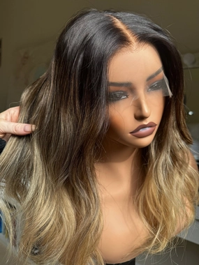 BETH Ombre Brown Human Hair Lace Front Wig ** READY TO SHIP **