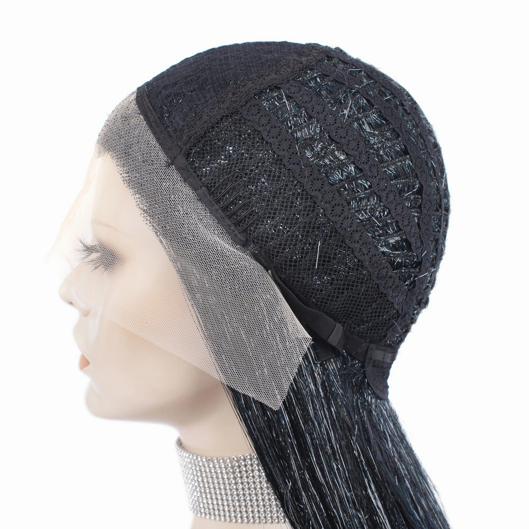 Black Full Tinsel Lace Front Drag Queen Wig Imstyle