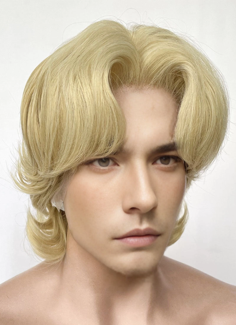 Blonde Wavy Lace Front Synthetic Men's Wig LF6128