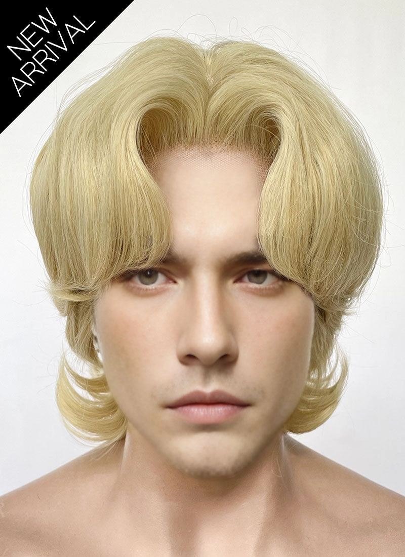 Blonde Wavy Lace Front Synthetic Men's Wig LF6128