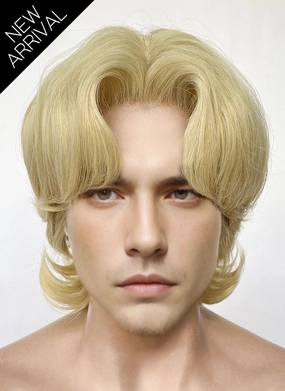 Blonde Wavy Lace Front Synthetic Men's Wig LF6128