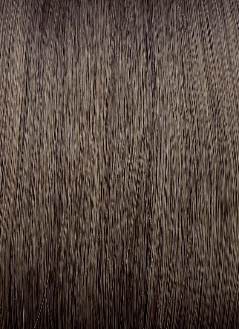 Brunette Curtain Bangs Straight Bob Lace Front Synthetic Hair Wig LF3322