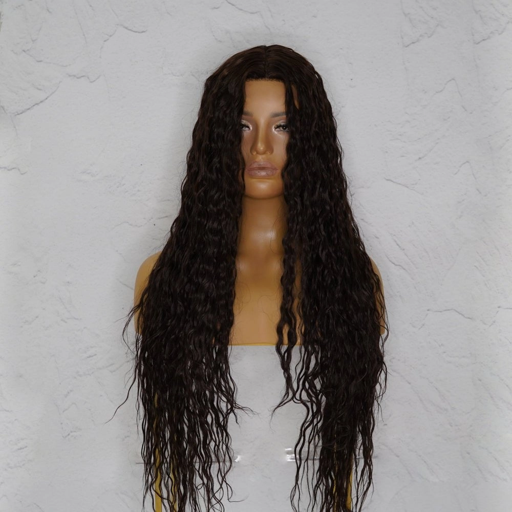 CAMILLA Wet Look Dark Brown Lace Front Wig