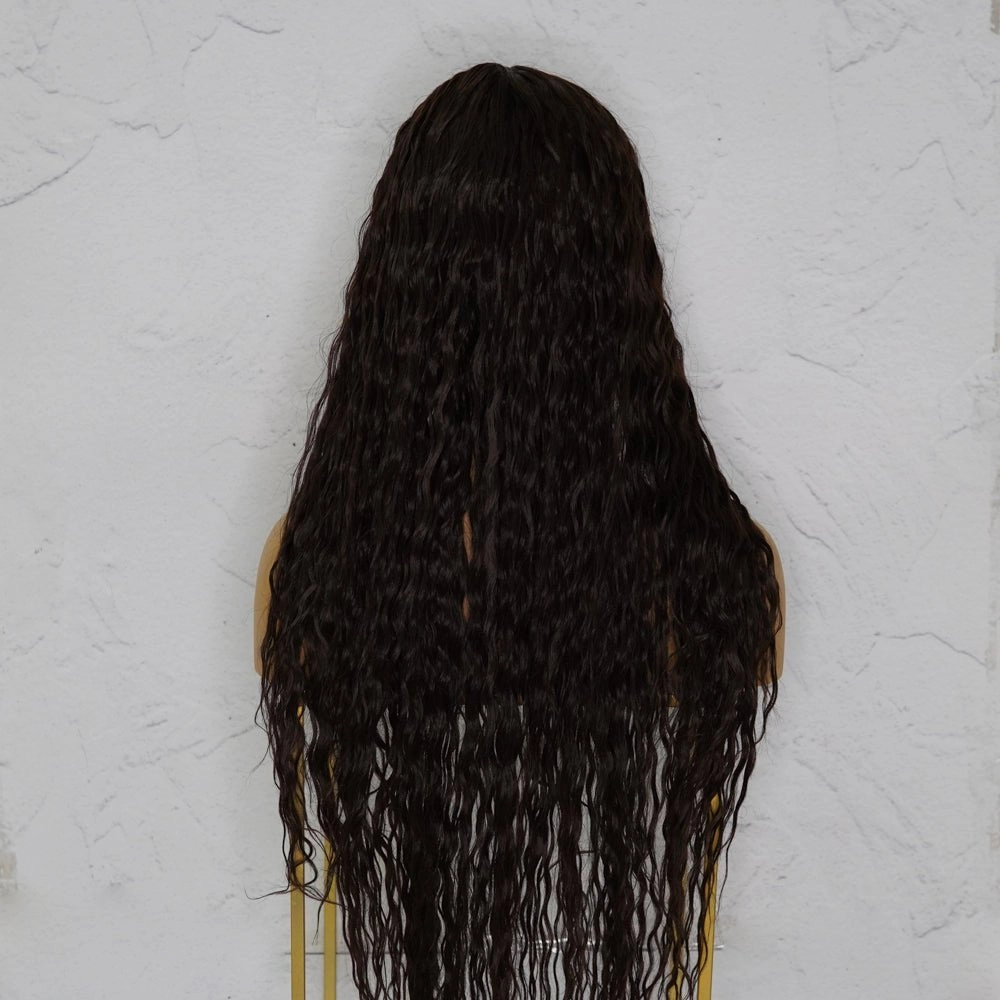 CAMILLA Wet Look Dark Brown Lace Front Wig
