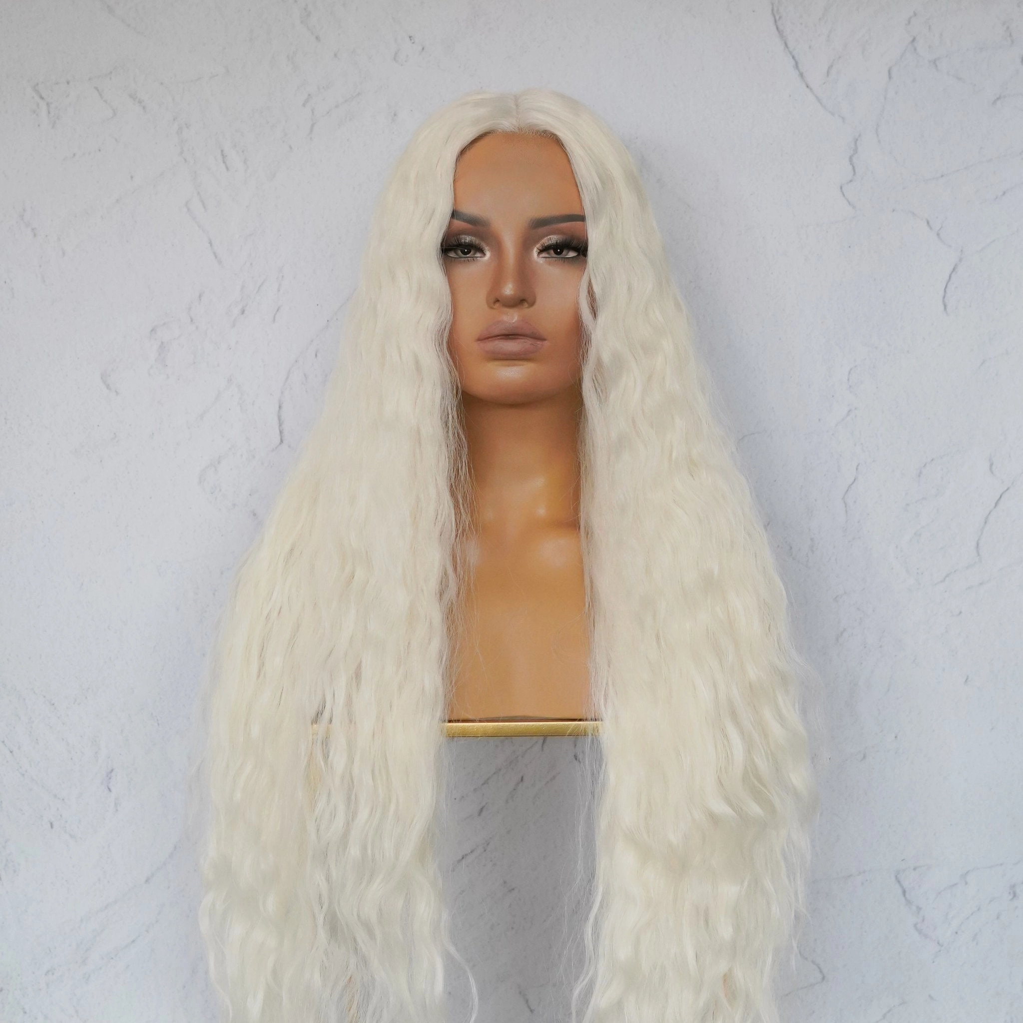 CARDI 40" White Platinum Blonde Lace Front Wig