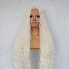 CARDI 40" White Platinum Blonde Lace Front Wig