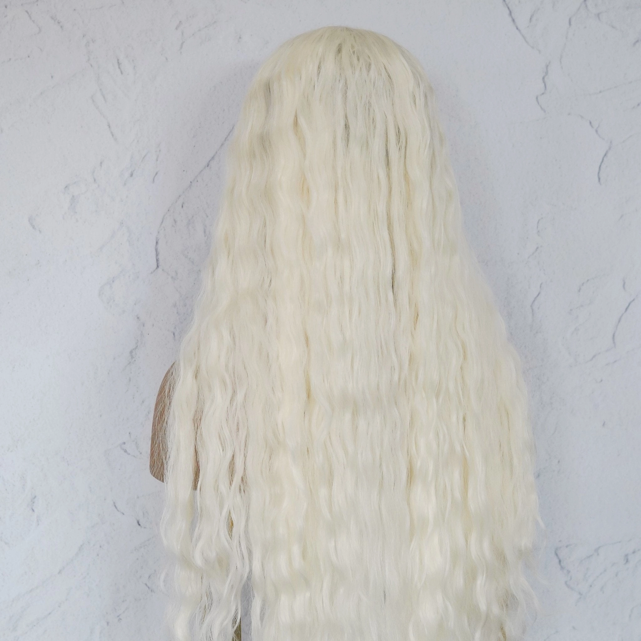 CARDI 40" White Platinum Blonde Lace Front Wig