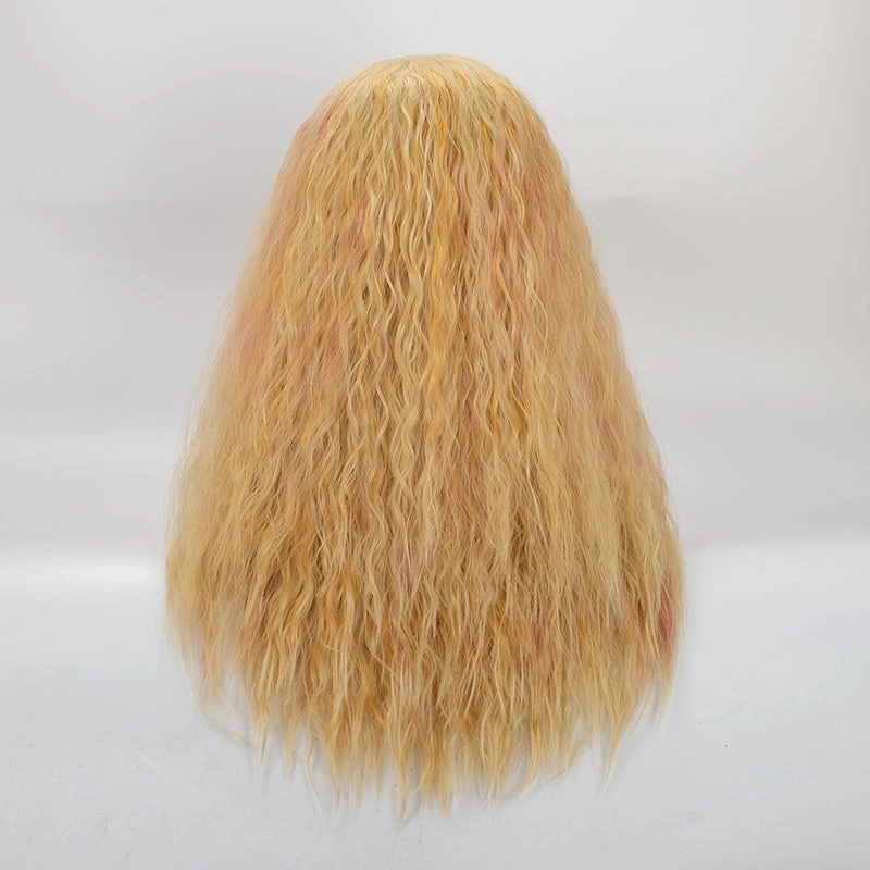 Champagne - Multicolored Blonde Long Loose Curl Synthetic Lace Front Wig