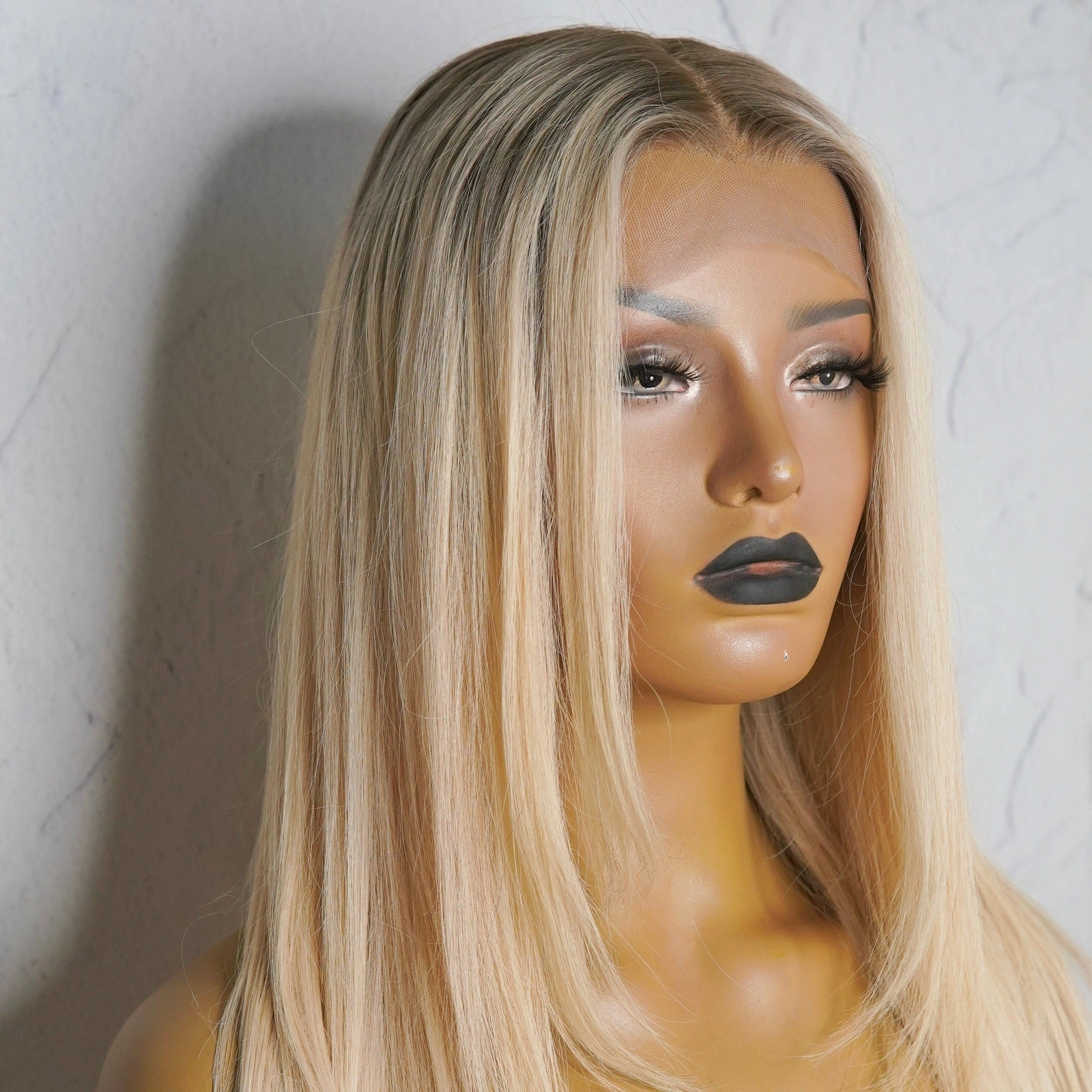 CHERI Ash Blonde Root Human Hair Lace Front Wig ** READY TO SHIP **
