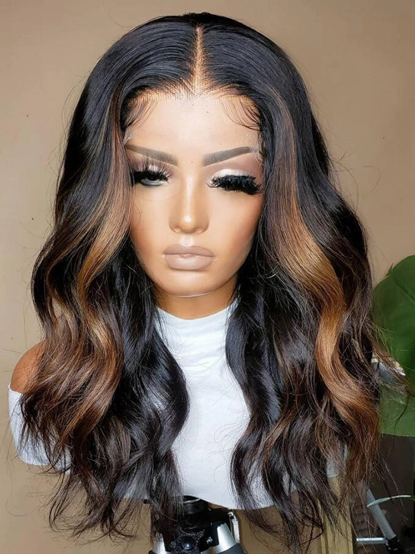 Chinalacewig 24hrs shipping Anniversary Sale Highlight Color Body Wave Undetectable HD Lace Wigs CF569