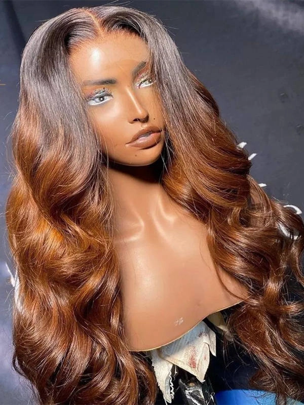 Chinalacewig Ombre Color Undetecable HD Lace Front Human Hair Body Wave Wigs NCF70