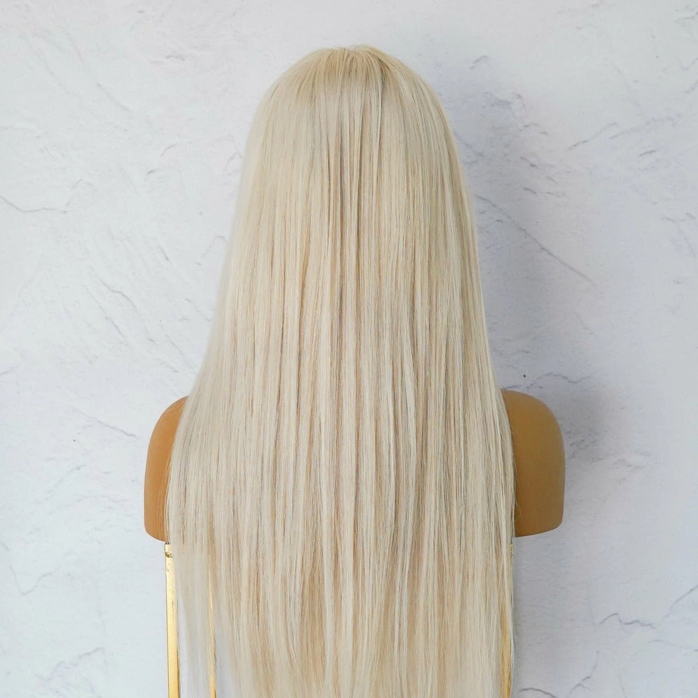 CLEO Platinum White Blonde Human Hair Full Lace Wig