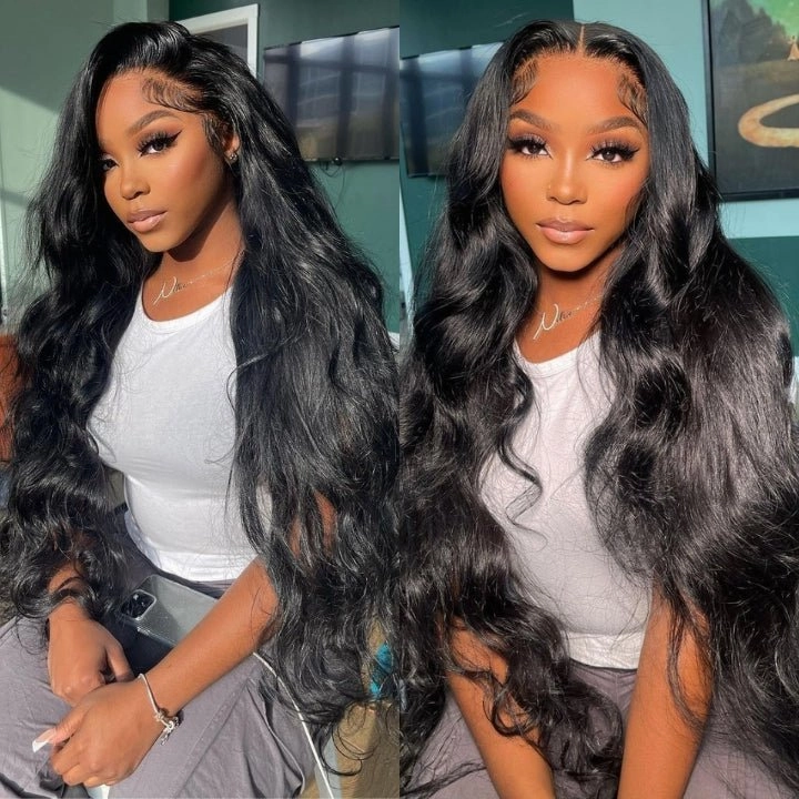 Geeta Black Hair Body Wave HD Lace Front Wig Super Long Length Human Hair Wigs For Women
