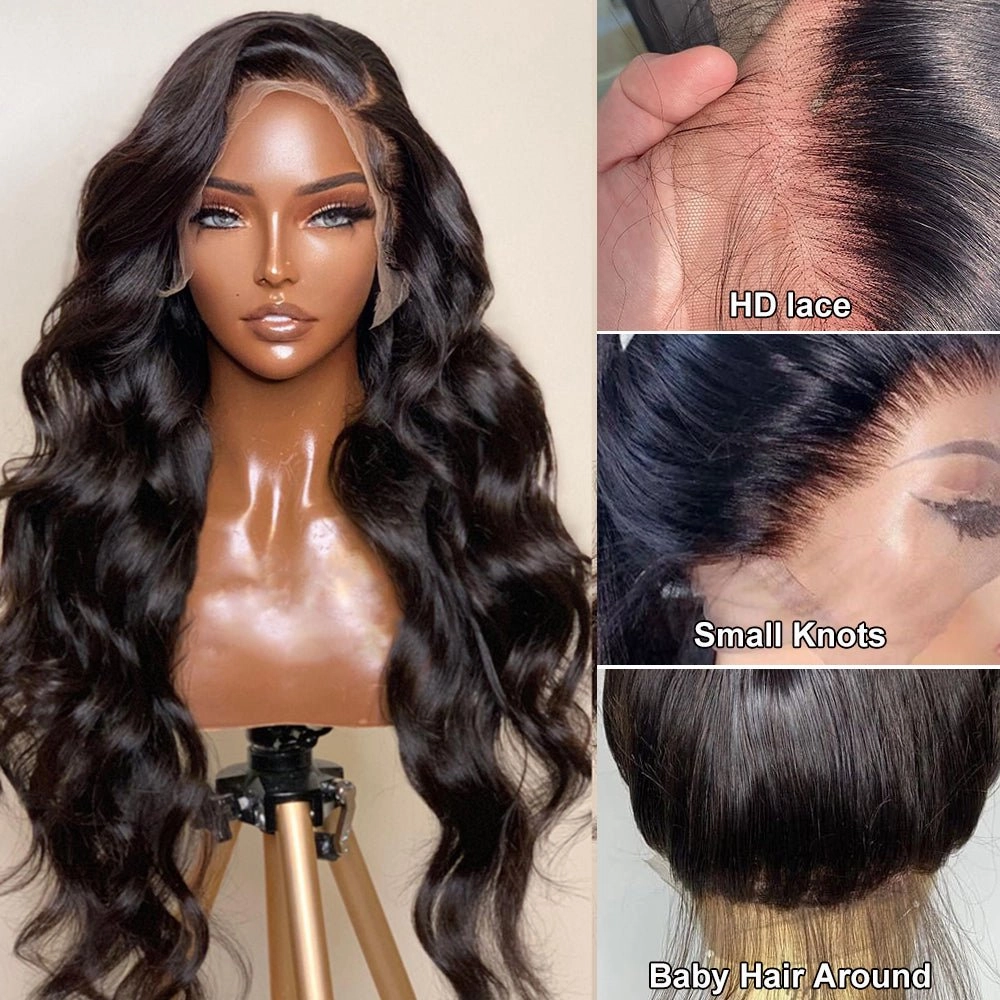 Geeta Brazilian Body Wave Hair 13x4/13x6 HD Transparent Lace Frontal Wig Pre Plucked Hairline Best Human Hair Wig