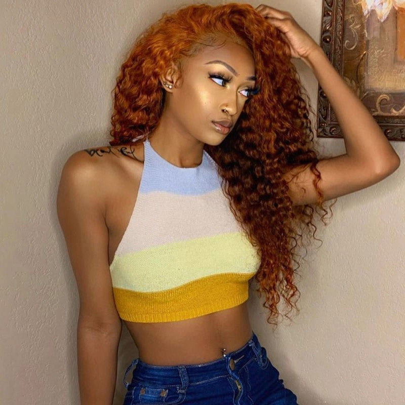 Geeta Ginger Color Wig Curly Hair 13x4 HD Lace Front Wig 100% Virgin Human Hair Wig Natural Hairline With Baby Hair