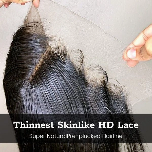 Geetahair Upgrade HD Lace Layered Straight Wig Crystal Clear Lace Human Hair Wigs With Pre Plucked Natural Hairline