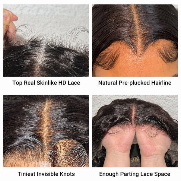 Geetahair Upgrade HD Lace Layered Straight Wig Crystal Clear Lace Human Hair Wigs With Pre Plucked Natural Hairline