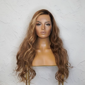 GEMIMA Ombre Brown Human Hair Lace Front Wig