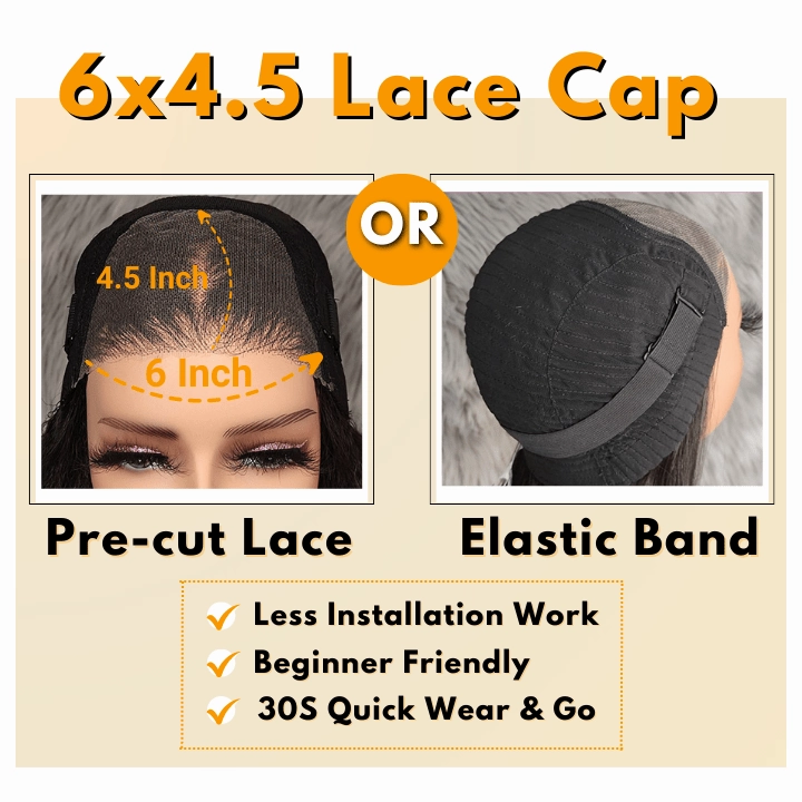 Glueless 13x4/6x4.5 Bouncy Curl Pre Cut HD Transaparent Lace 100% Virgin Human Hair Wigs With Breathable Wear & Go Pre Plucked Hairline Cap Air Wig-Geeta Hair