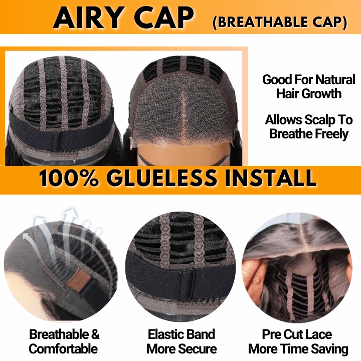 Glueless 13x4/6x4.5 Kinky Curly Pre Cut HD Transaparent Lace 100% Virgin Human Hair Wigs With Breathable Wear & Go Pre Plucked Hairline Cap Air Wig-Geeta Hair