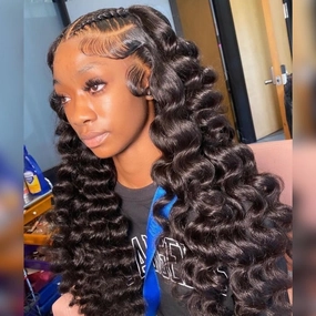 Glueless 13x4/6x4.5 Loose Deep Wave Pre Cut HD Transaparent Lace 100% Virgin Human Hair Wigs With Breathable Wear & Go Pre Plucked Hairline Cap Air Wig-Geeta Hair