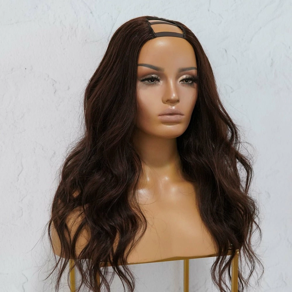 HARPER Dark Brown Human Hair U Part Wig