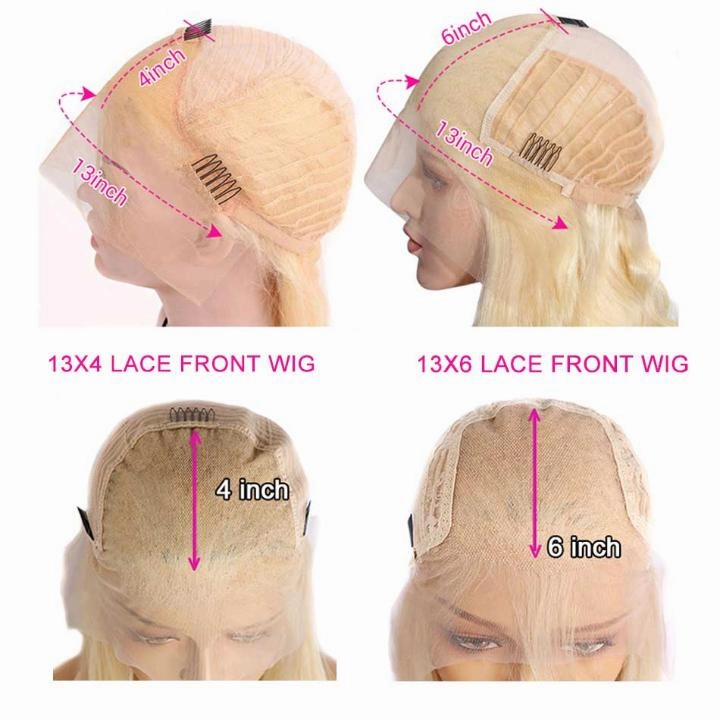 HD Transparent Lace 613 Blonde 13x6 Lace Front Human Hair Frontal Straight Wigs