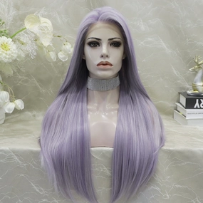 IMstyle Angel Purple and white Highlight Lace Front synthetic wig 13*4 Free parting