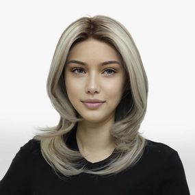 IMstyle Sabrina cool tone blonde with highlight 14inches with layer cut 13*3 free part lace front wigs K141-2183-C13X3