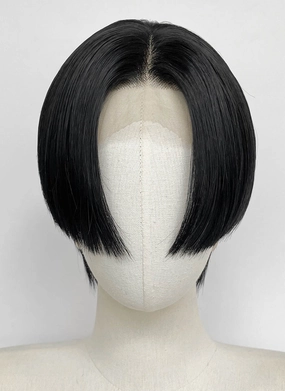Jet Black Straight Lace Front Synthetic Wig LF8042