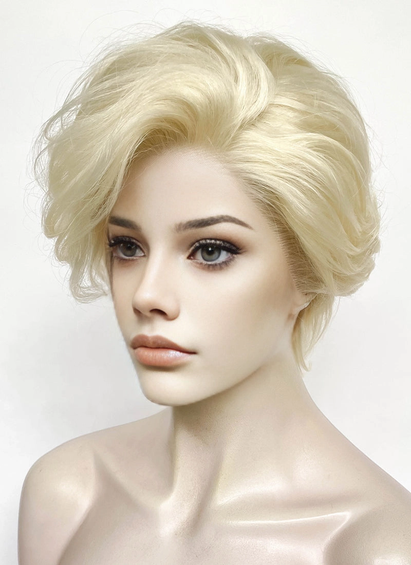 Light Blonde Wavy Lace Front Synthetic Hair Wig LF8018