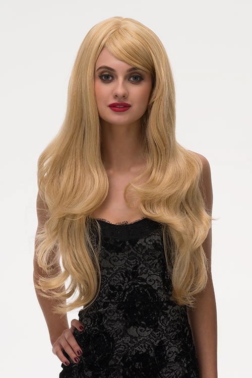 Long blonde wig, extra long, full: Helen