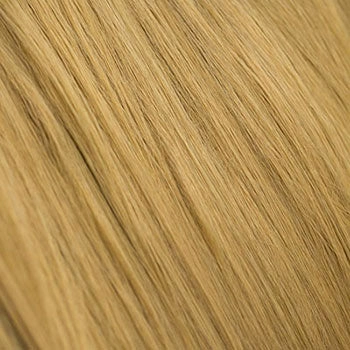 Long blonde wig with straight hair and a short, straight fringe: Nicole