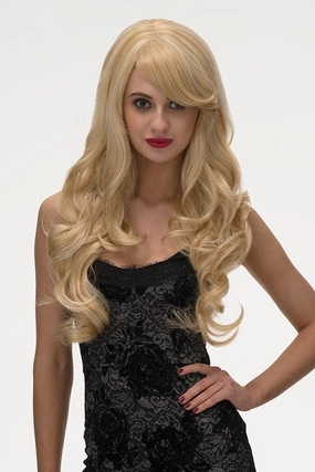 Long golden blonde wig, with extra long waves: Cassidy