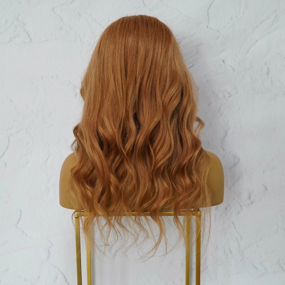 LOUISE Dark Strawberry Blonde Human Hair U Part Wig