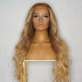 MILAN Dark Blonde Ombre Human Hair Lace Front Wig
