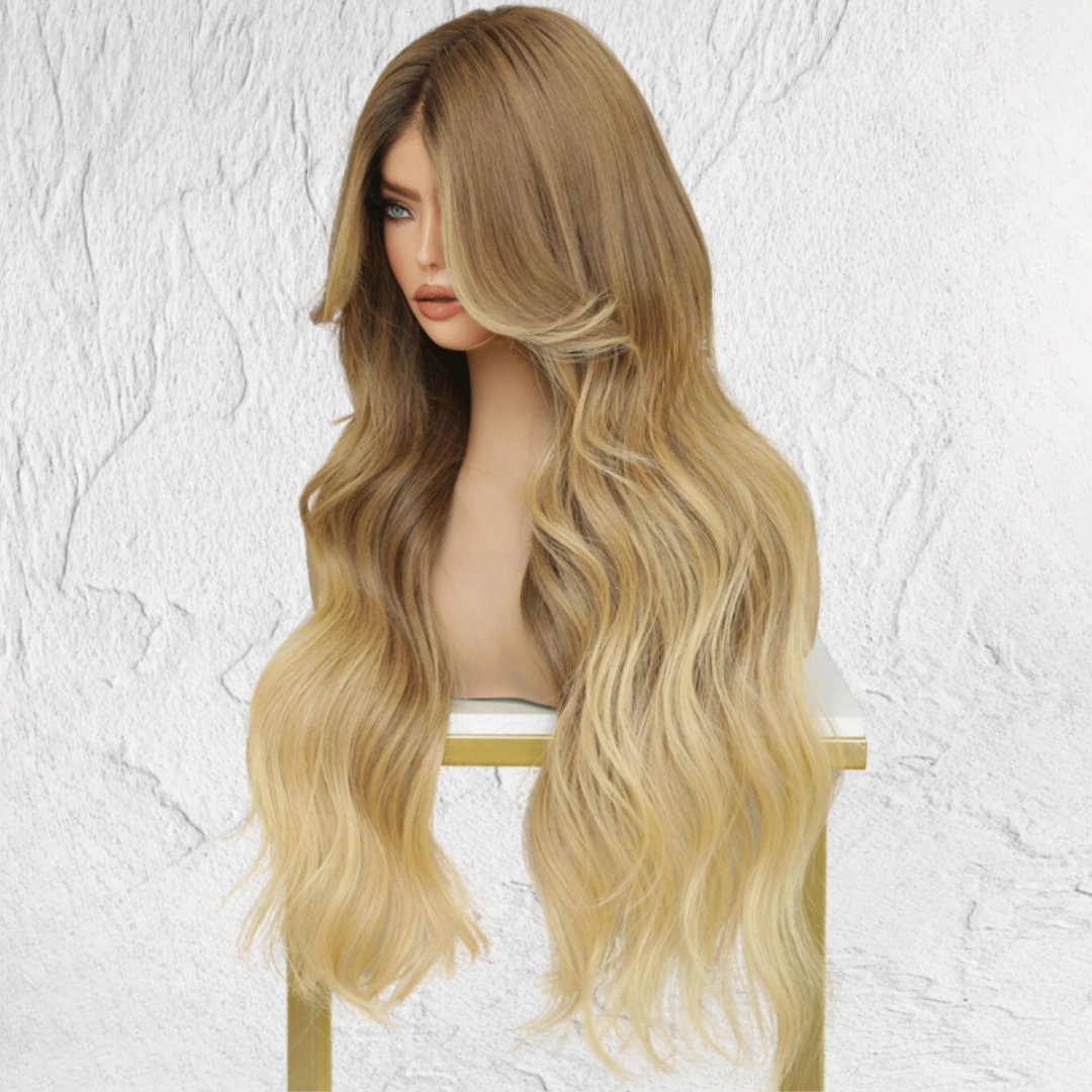 Mixed Blonde Ombre Human Hair Lace Front Wig