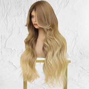 Mixed Blonde Ombre Human Hair Lace Front Wig