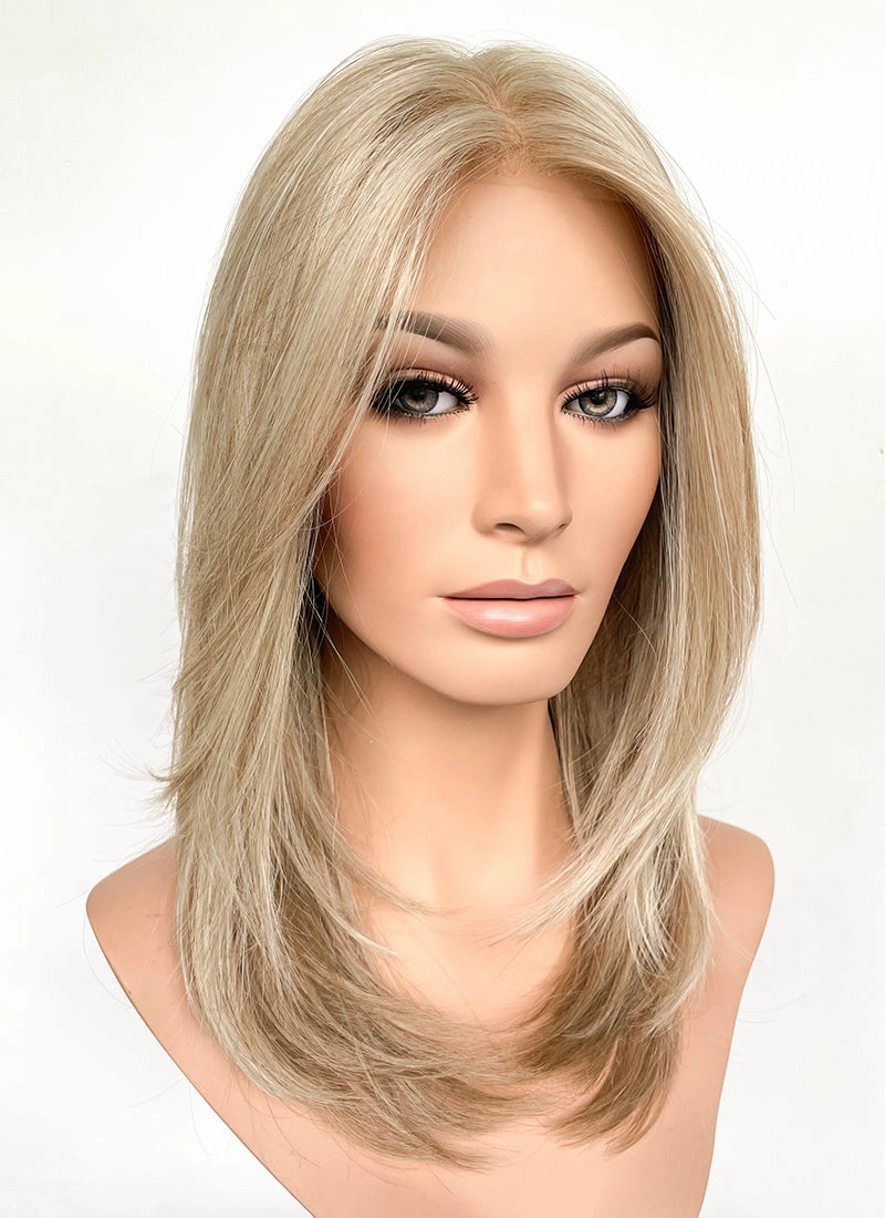 Mixed Blonde Straight Mono Top Bob Lace Wig MN006