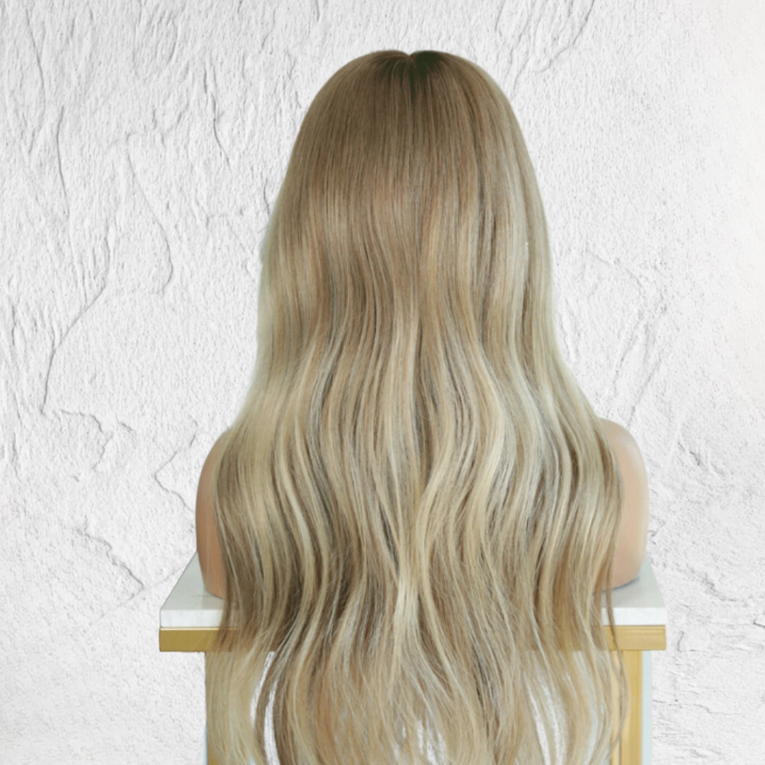 Mixed Root Blonde Human Hair Lace Front Wig